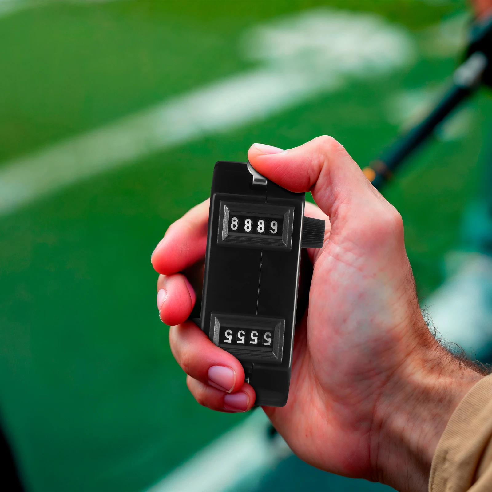 

Dual Baseball Pitch Mechanical Counter Four Number Display Hand Count for Sports Events Black Visitor Counter