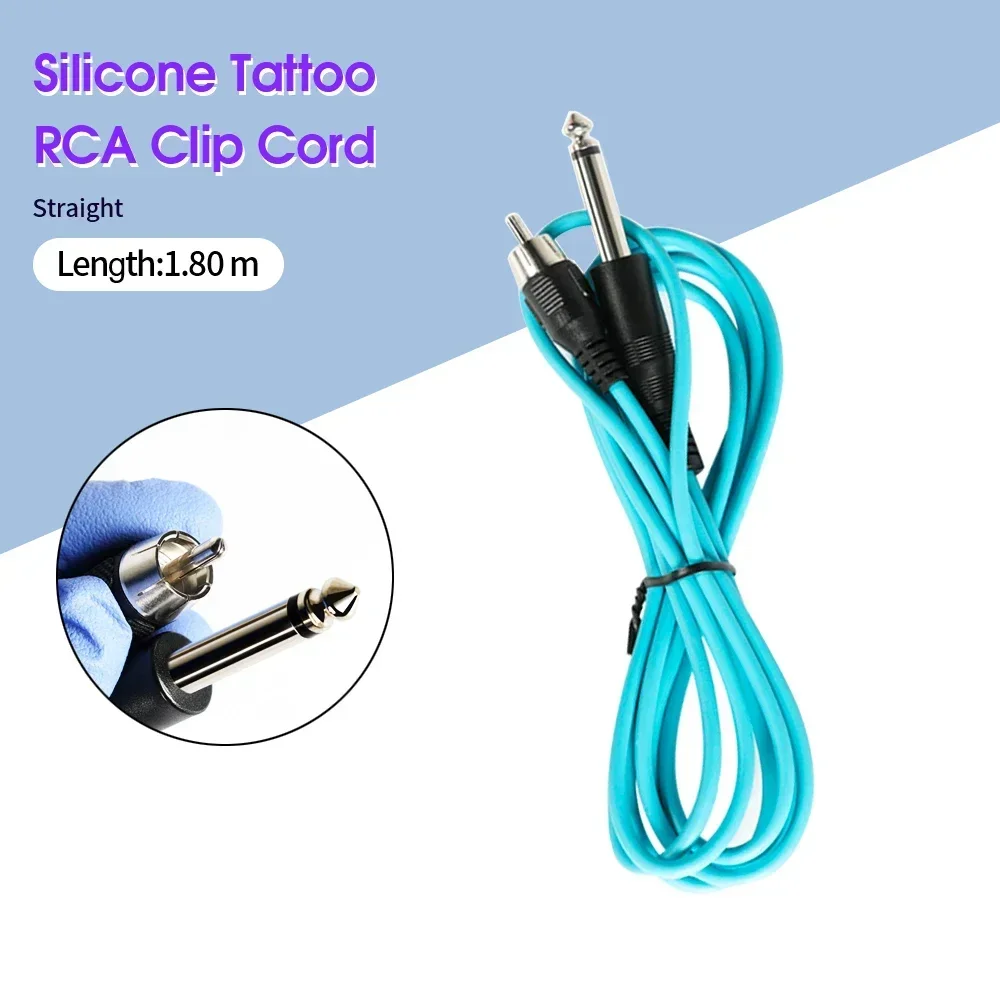 1PC High Quality Silicone Tattoo Clip Cord RCA Jack Cable Hook Line For Tattoo Machine Power Supply Tattoo Accessories Supplies