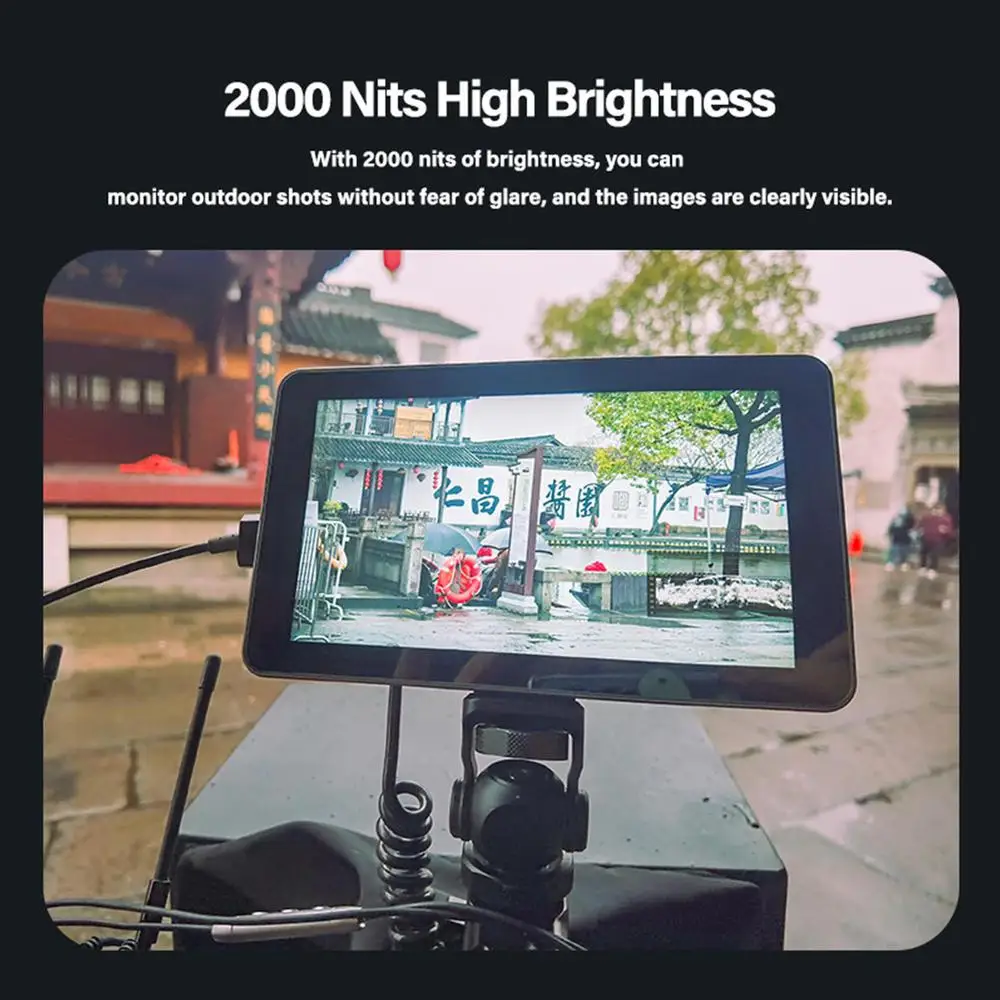 SHIMBOL MEMORY I 5.5 بوصة 2000nits 4K HDR شاشة تعمل باللمس شاشة LUT ثلاثية الأبعاد لكاميرا DSLR / شاشة تسجيل الفيديو Mp4