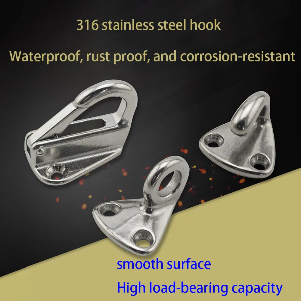 2Pcs 316Stainless Steel WallHook Bathroom Cloakroom KitchenLiving Room Cloakroom Hook Spring Hook Marine Hardware