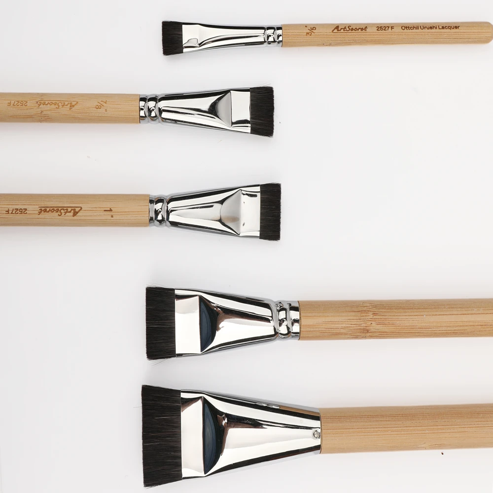 Artsecret Krótki Pędzel z Naturalnego Włosia do Lakierowania Urushi, Ręcznie Robiony Pędzel do Lakierowania, Narzędzia do Malowania Olejnego 2527 — zdjęcie produktu 3