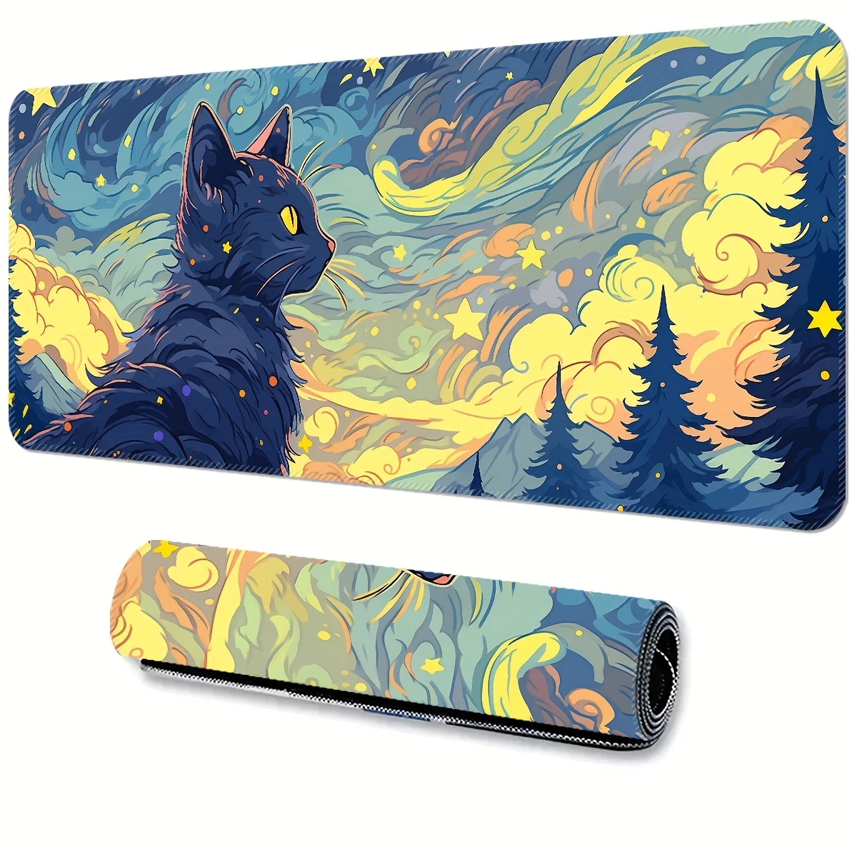 

Digital art style cat design Mouse Pad Desk Mat gaming mats rubber anti-slip Durable pc accessories keyboard mouse pads maus pad