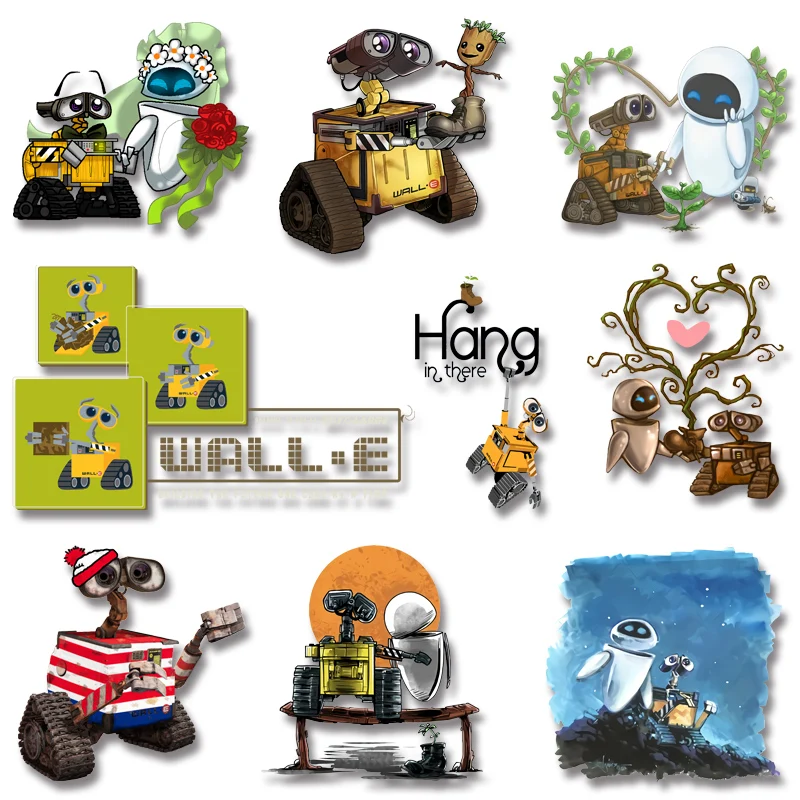 Disney Wall.e Y Eva Iron-on Transfers Patches for Kids Clothing Jacket Heat transfer stickers for t shirt