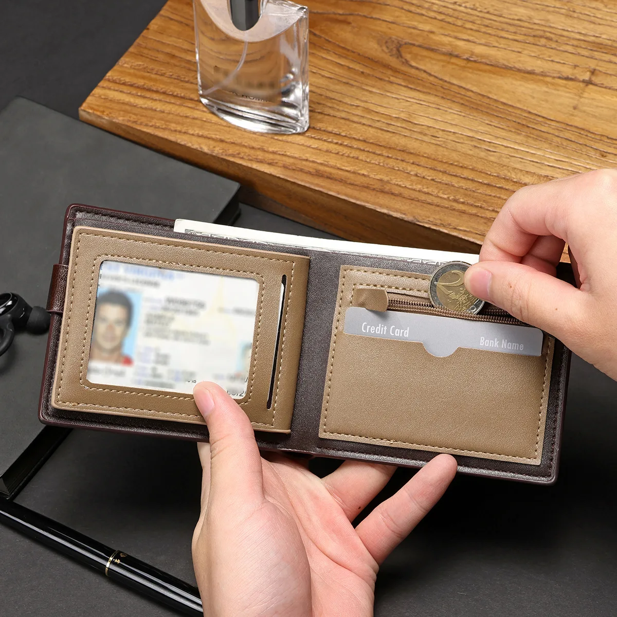2025 Men's New Model, Zipper Wallet, Korean Version Retro, Multi-functional Long Model, Wallet Multi-card Position