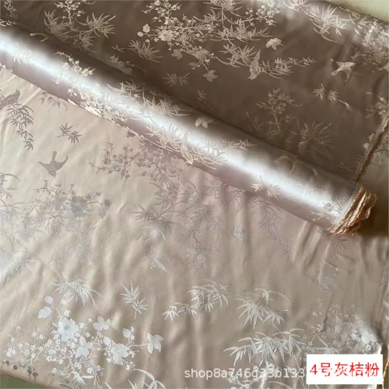140cm wide 22 momme jacquard satin Hanfu cheongsam silk fabric soft smooth and skin-friendly bedding