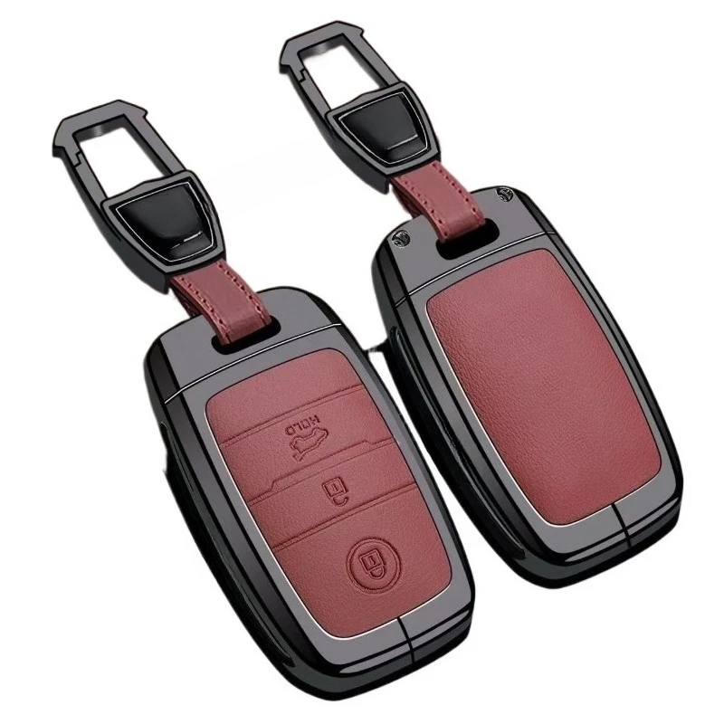 

Zinc Alloy Key Fob Cover for Kia K3/K5/Sonet/Seltos/KX5/Sportage/KX3, Heavy Duty Metal Protective Case Shell with Keychain