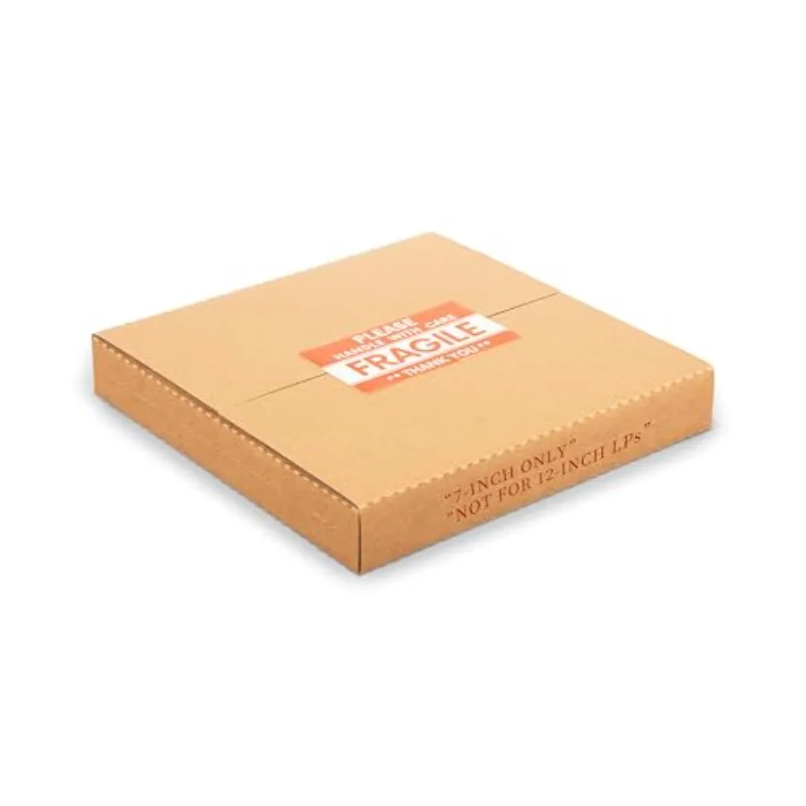 

7-inch 45 RPM Record Mailers NOT for 12-inch LPs,7.5 x 7.5 x 1 Inch Easy-Fold Corrugated Shipping Boxes for Standard 7-inch Vin