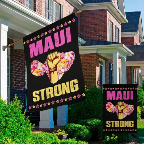 Pray for Maui Maui Strong Plumeria – Maui Hawaii Strong Garden Flag