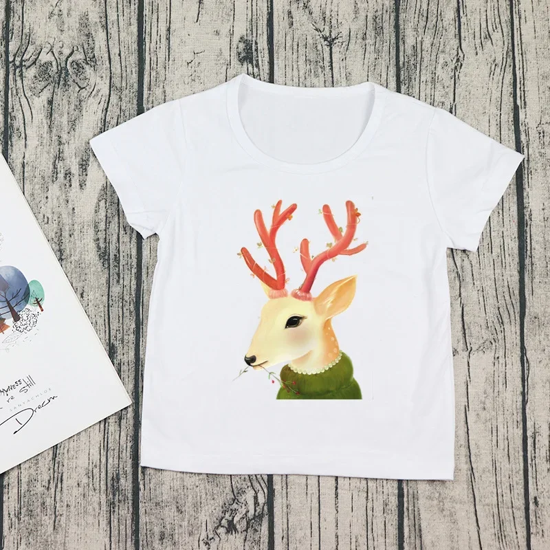 Mori Department Elk Mouse Elephant Animal Print Casual Fashion Summer Children's Children's Clothes T-shirt Short Sleeved Boy's