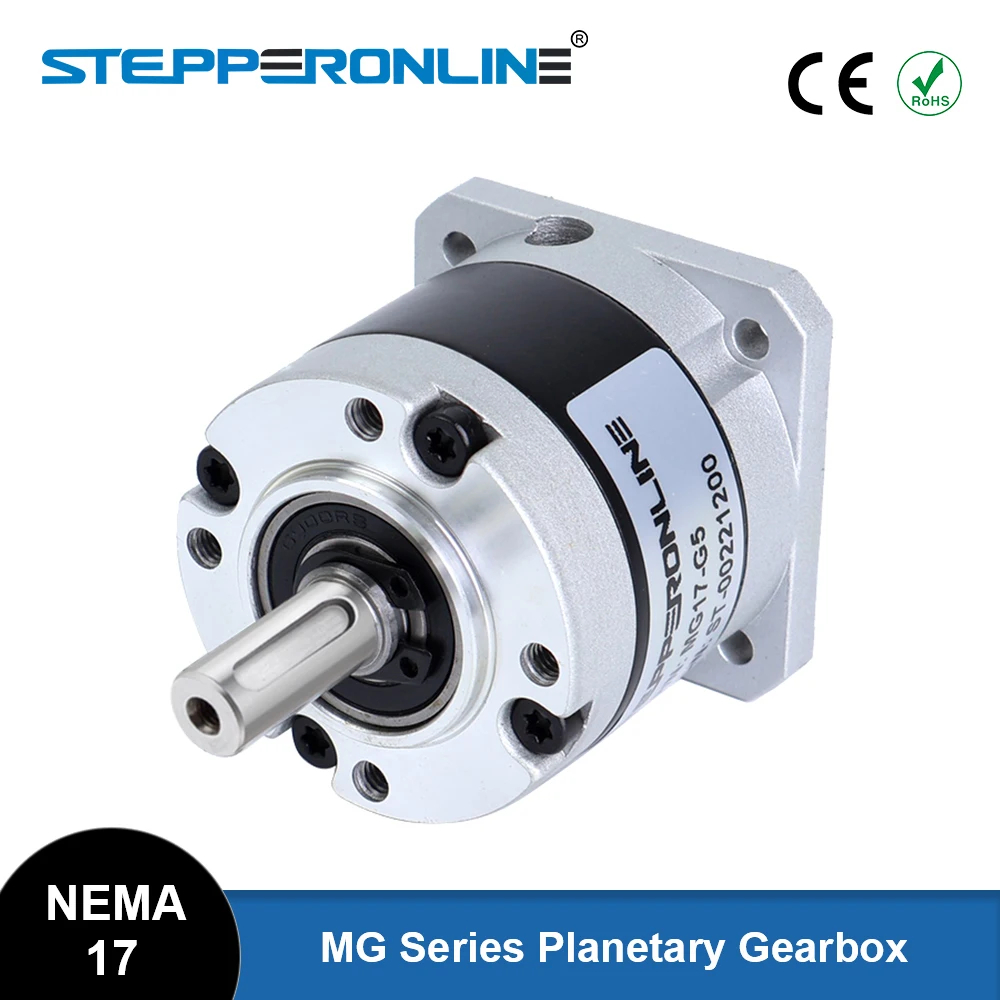 

Nema 17 Planetary Gearbox Motor Speed Reducer Ratio 5:1/10:1/20:1/50:1/100:1 5mm Input for Nema17 Stepper Motor