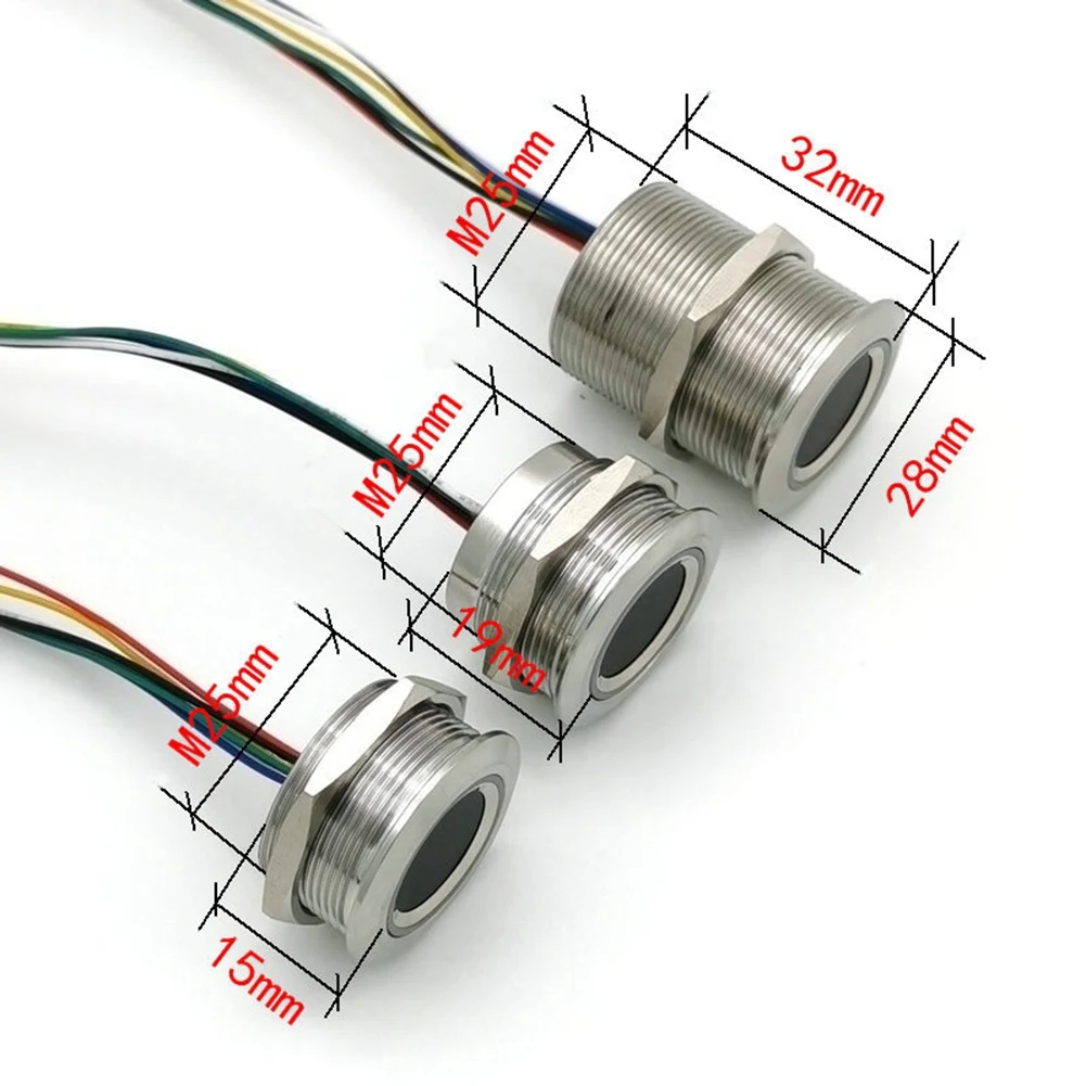 R503 Ronde Ronde Ring Indicator LED Controle DC3.3V MX1.0-6Pin Capacitieve Vingerafdruk Module Sensor Scanner-19mm