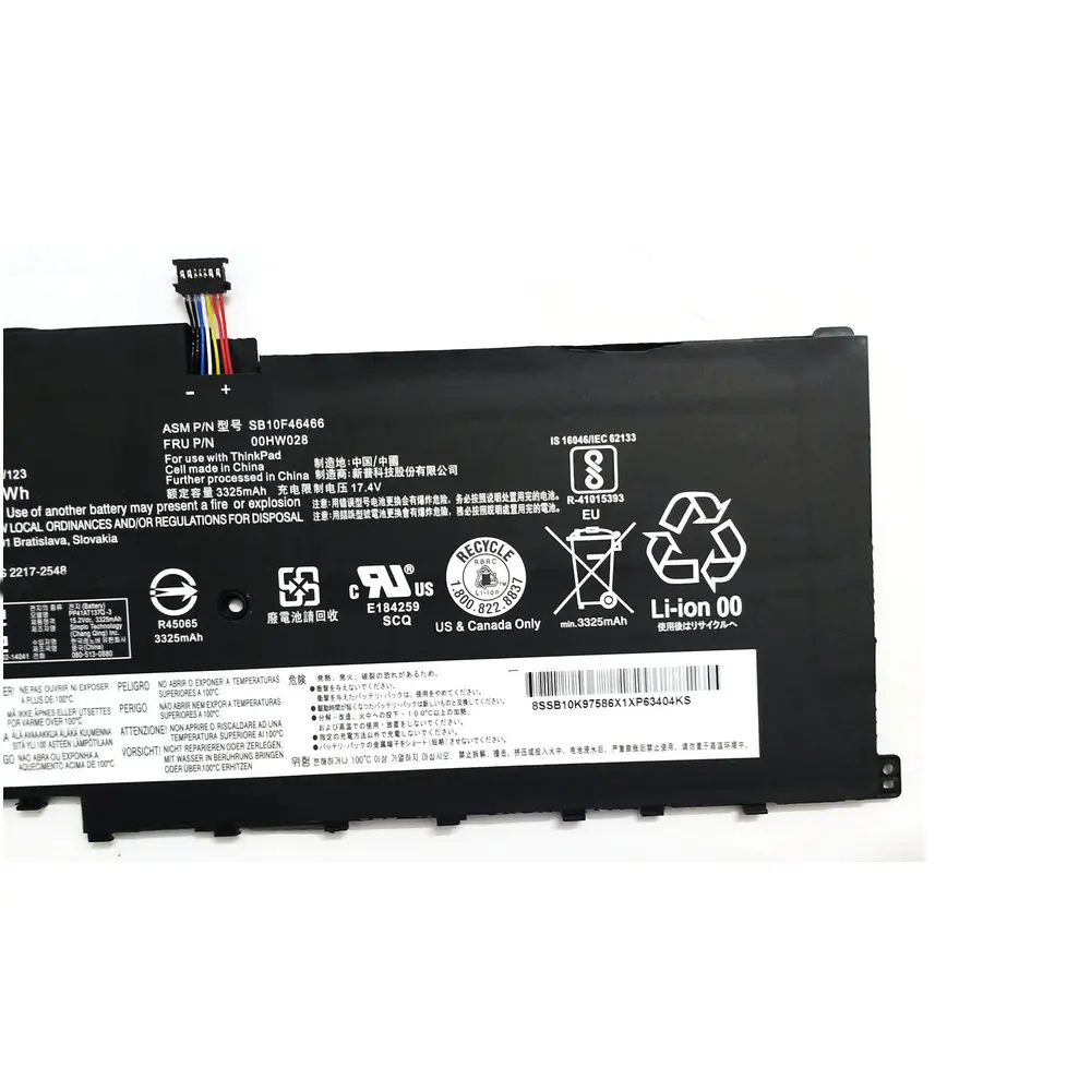 01AV409 00HW028 01AV457 01AV458 SB10F46466 01AV439 00HW029 SB10F46467 Laptop Battery For Lenovo Thinkpad X1 Series Notebook