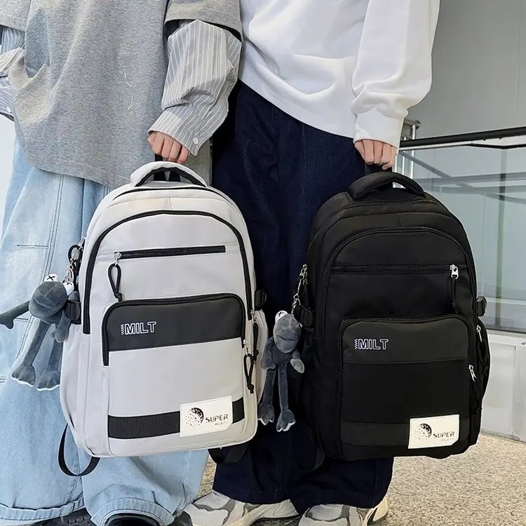 

High Quality Large Capacity Backpack Simple Ins Style Student Bookbag for Junior High School Girls Double Shoulder Bag