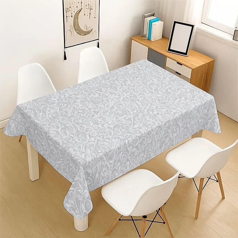 Soft, fashionable and beautiful grey-white wavy vintage rattan tablecloth