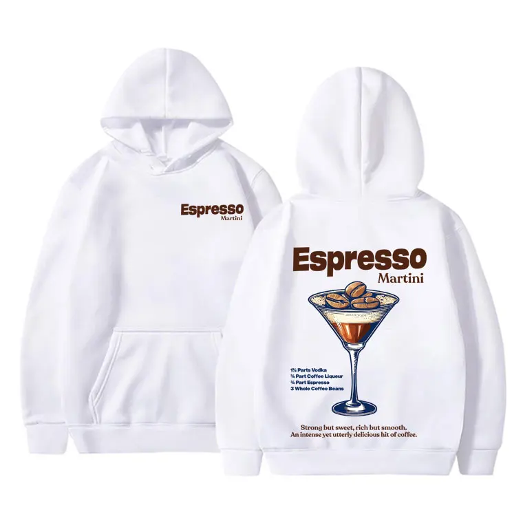 

Best Famous Espresso Martini Graphic Hoodie Men Women's Fashion Oversized Fleece Cotton Pullover Unisex Casual Vintage Hoodies