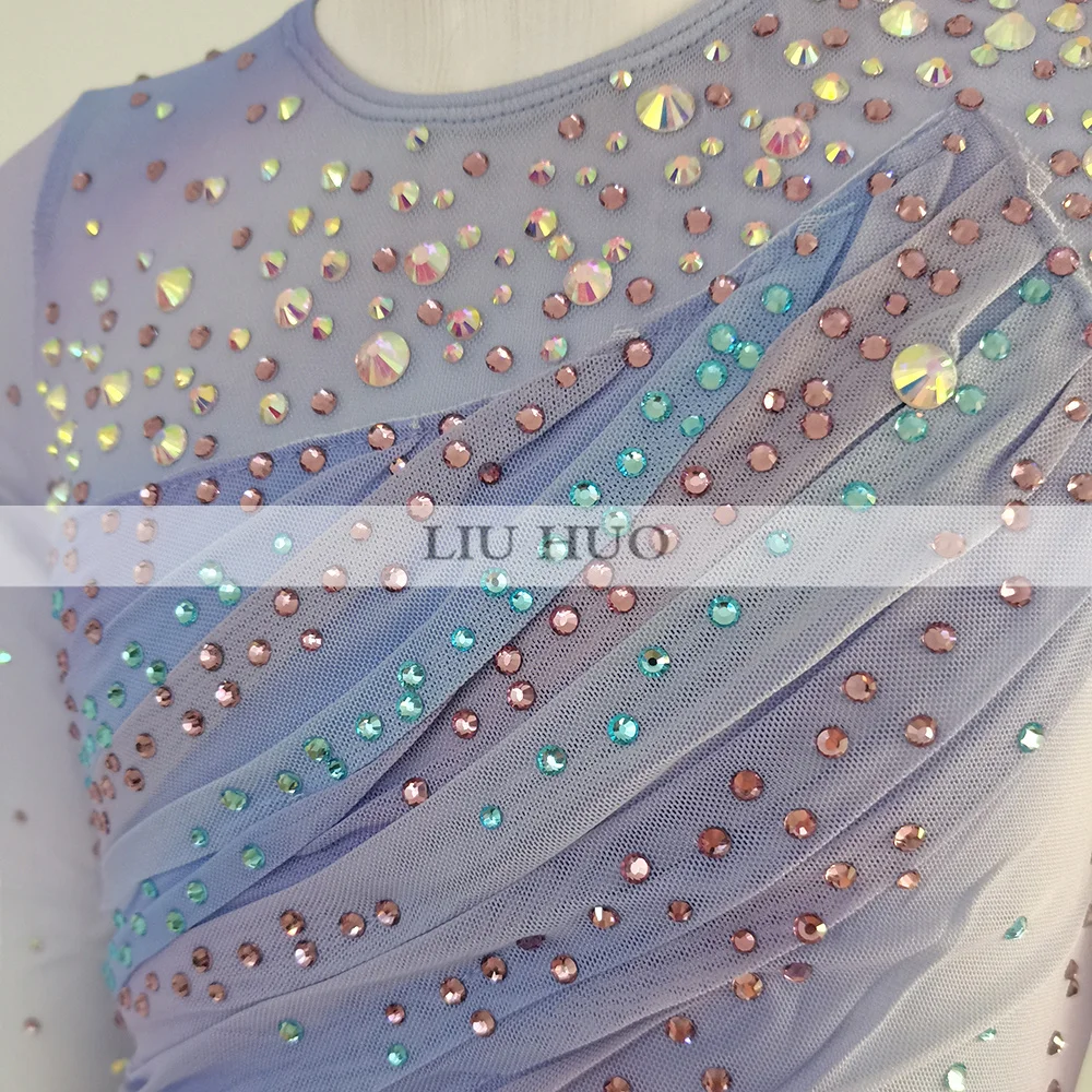 LIUHUO Damen Mädchen Performance Erwachsene Gymnastik Wettbewerb Trikot Eiskunstlauf Kleid Tanzkostüm Teen Mehrfarbig