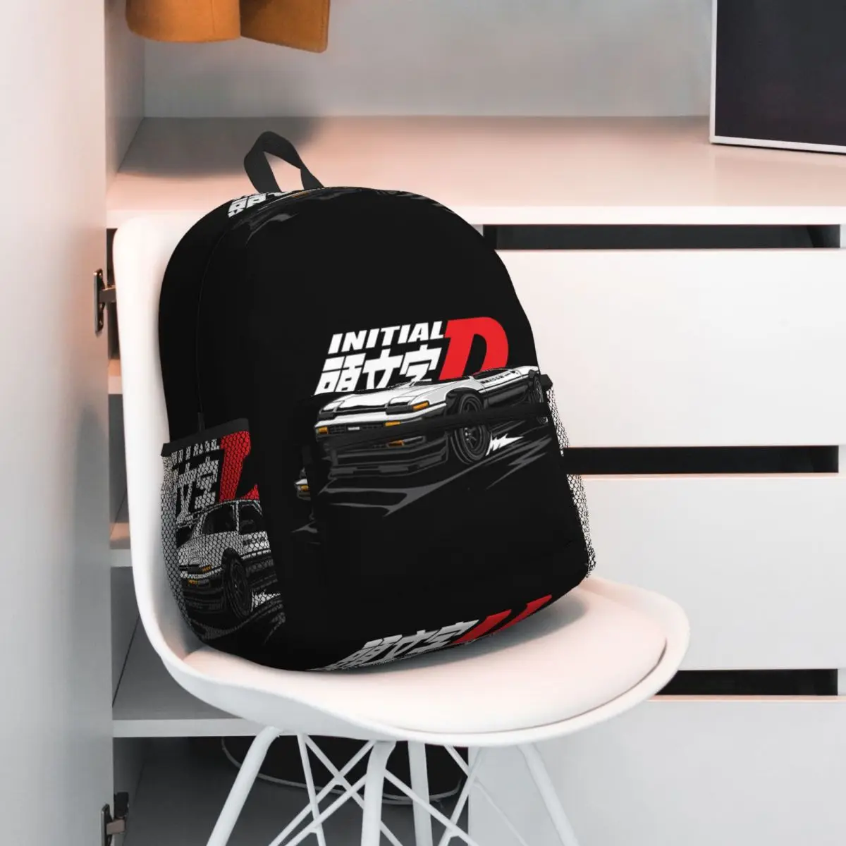 Anime Drift AE86 Initial D Backpack Student BookBag Kids School Bag Computer Shoulder Bags for Men Women