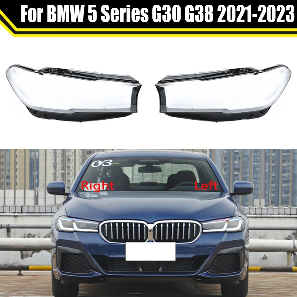 

Car Front Clear Lens Caps Headlight Cover Auto Light Lampshade Lampcover Headlight Shell For BMW 5 Series G30 G38 2021 2022 2023