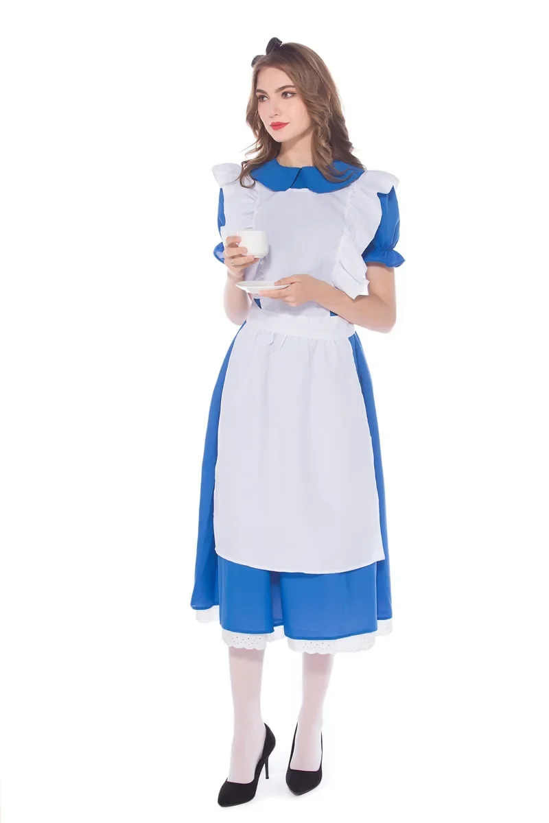 Halloween Purim Volwassen Anime Alice In Wonderland Avonturen Feest Verkleed Outfits Vrouwen Sissy Meid Lolita Cosplay Kostuumjurk