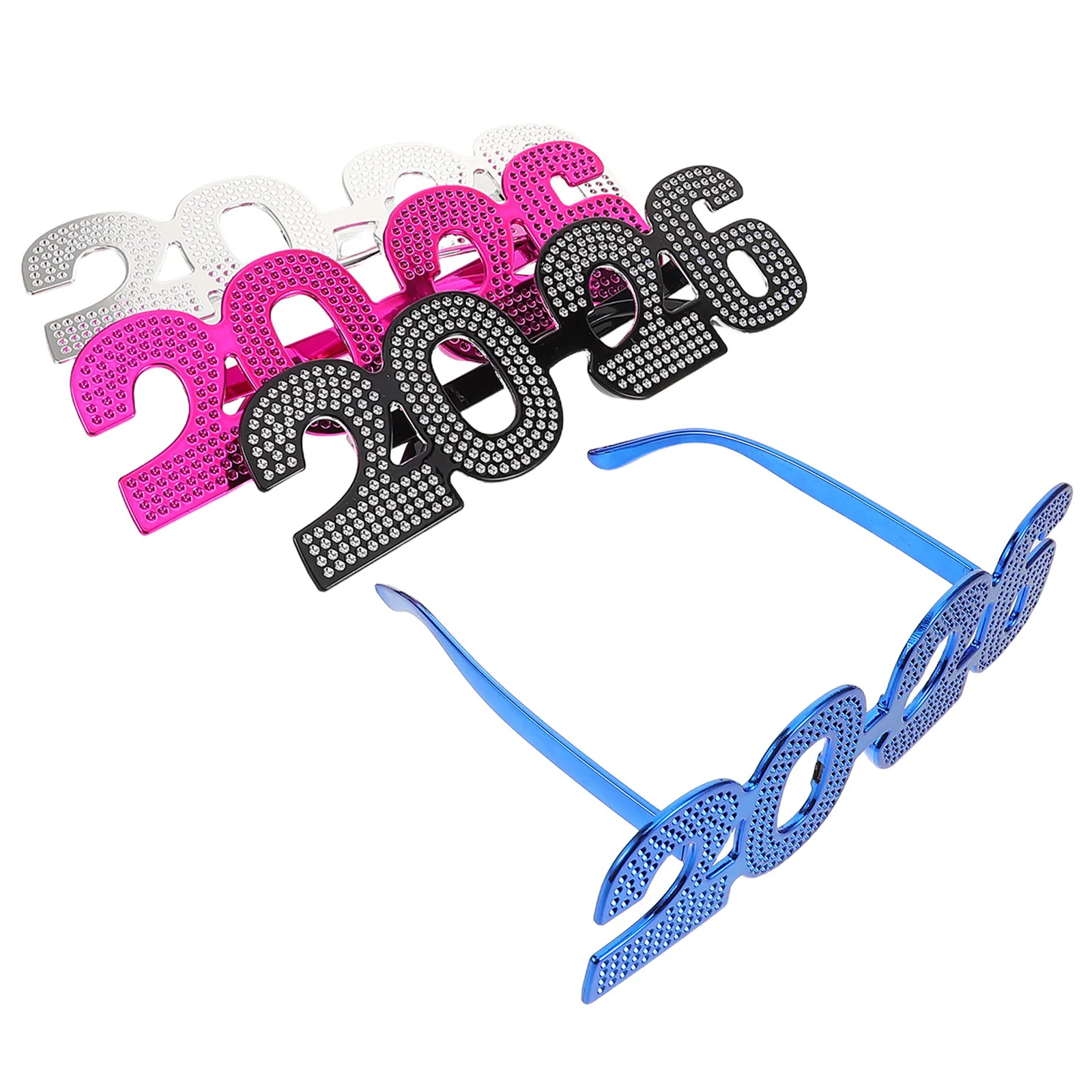 

Набор из 4 декоративных очков: модный дизайн 2026 года, праздничные очки для Нового года, выпускного, карнавала, аксессуар для взрослых на вечеринку