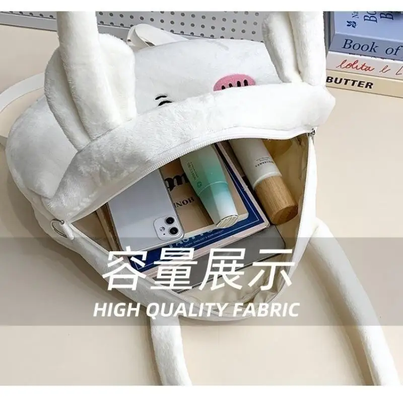 Large Capacity Cute Velvet Backpack Usagi Chiikawa Embroidery Student Hachiware Schoolbag Cartoon Backpack Girl Bags for Woman