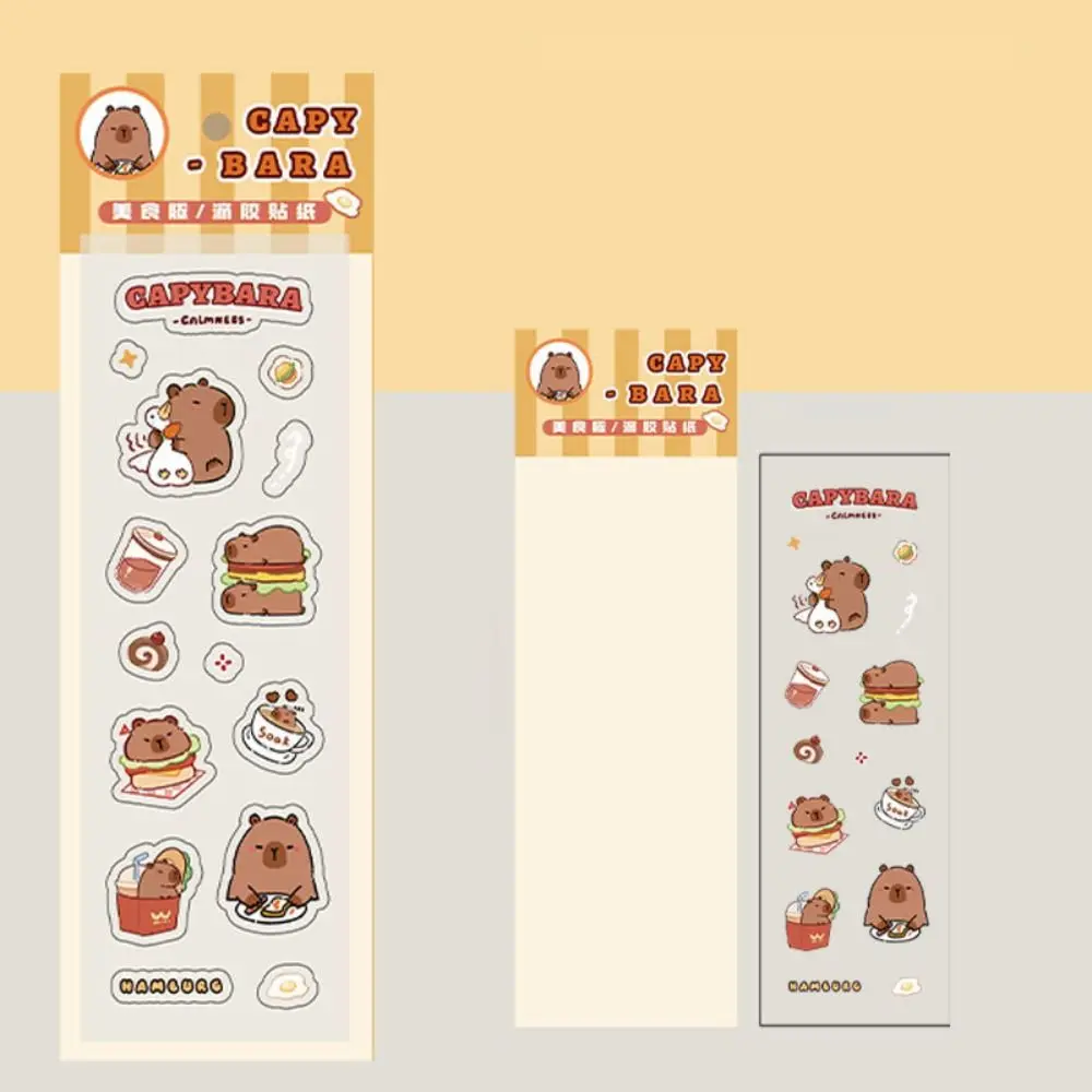 Śliczna naklejka Guka Capybara Drop Glue Sticker Cartoon Samoprzylepna naklejka dekoracyjna do scrapbookingu Wielofunkcyjna wielofunkcyjna