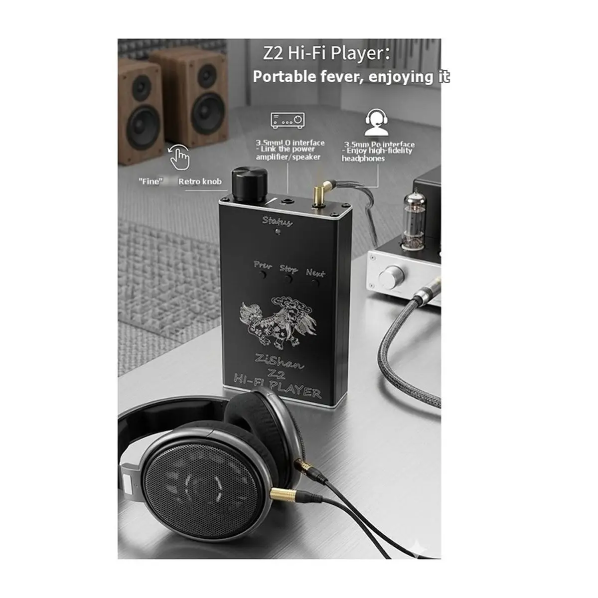 -[T1169C Digital]Upgrade Portable Zishan Z2 HiFi DSD Dard Decoding Lossless Music Player MP3 Player ES9018 Headphone Amplifier view 3