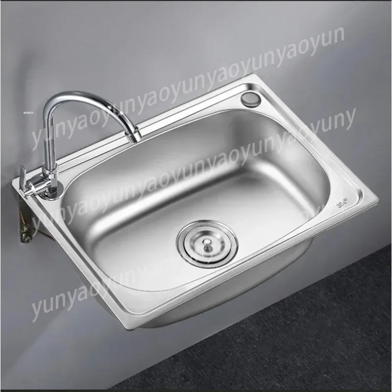 

Kitchen Sink Handmade Stainless Steel Single Bowl Sink Above Counter or Wall Mounted Vegetable Wash Basin Set Mx4221950 A3U5O2