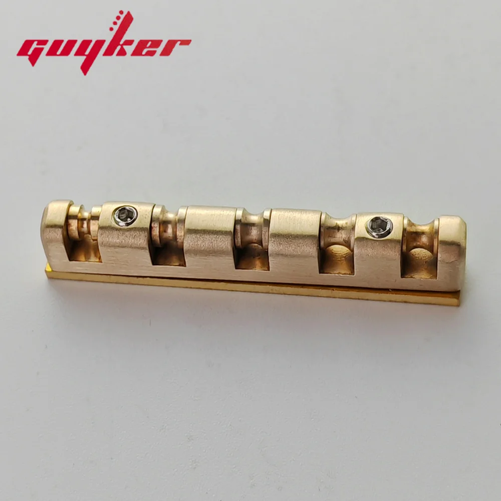 Height Adjustable 45mm Brass Roller Guitar Nut Replacement for 5 String Bass