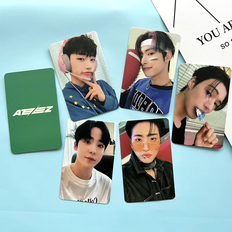 Hot Sales KPOP ATEEZ 8Pcs/Set Calendar Photocards Wooyoung San Mingi Yunho Double Sides Charm Selfie Postcard Fans Birthday Gift