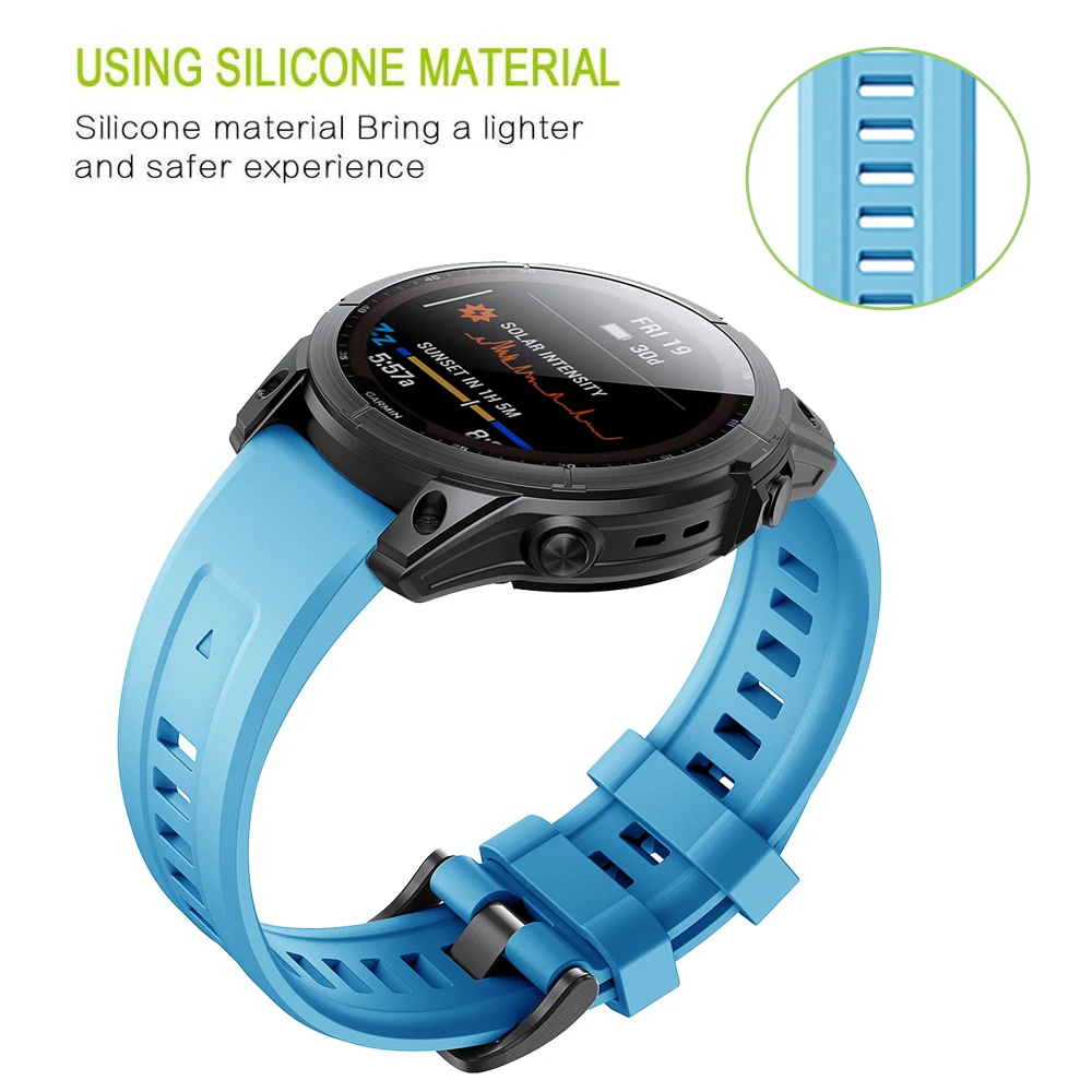 26mm 22mm Quickfit Watchband For Garmin Fenix 7X 7 Pro 6X 6 Pro 5X 5 Plus Silicone EPIX PRO Wrist Band Forerunner 965 955 Strap