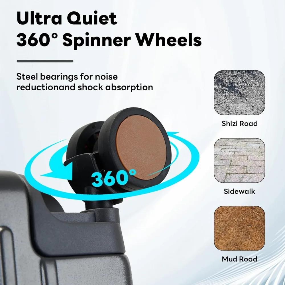 حقيبة حمل خفيفة الوزن مقاس 20 بوصة مع أقفال معتمدة من TSA وحامل أكواب ومنفذ USB لراحة السفر