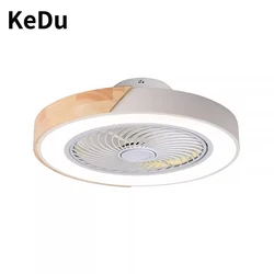 Bedroom ceiling fan light, intelligent voice invisible ceiling fan light, dining room home use Nordic macaron electric fan penda