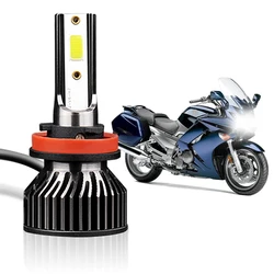 1PC 50W H4 Motorcycle LED Headlight H1 H7 H11 6000K White Motorbike Lamp COB 360° Angle High Bright with Fan Stable Quality