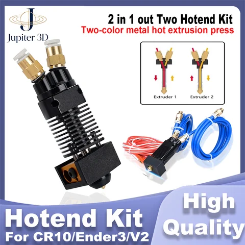 3D Printer Parts 2 in 1 out Hotend Kit Original CR10/Ender 3 Extrusion Dual Color Printing For Ender 3 CR10/S Bowden Extruder