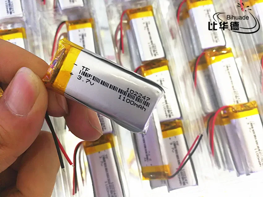 10pcs/lot 3.7V 1100mAh 102247 Lithium Polymer LiPo Rechargeable Battery ion cells For Mp3 Mp4 Mp5 DIY PAD DVD