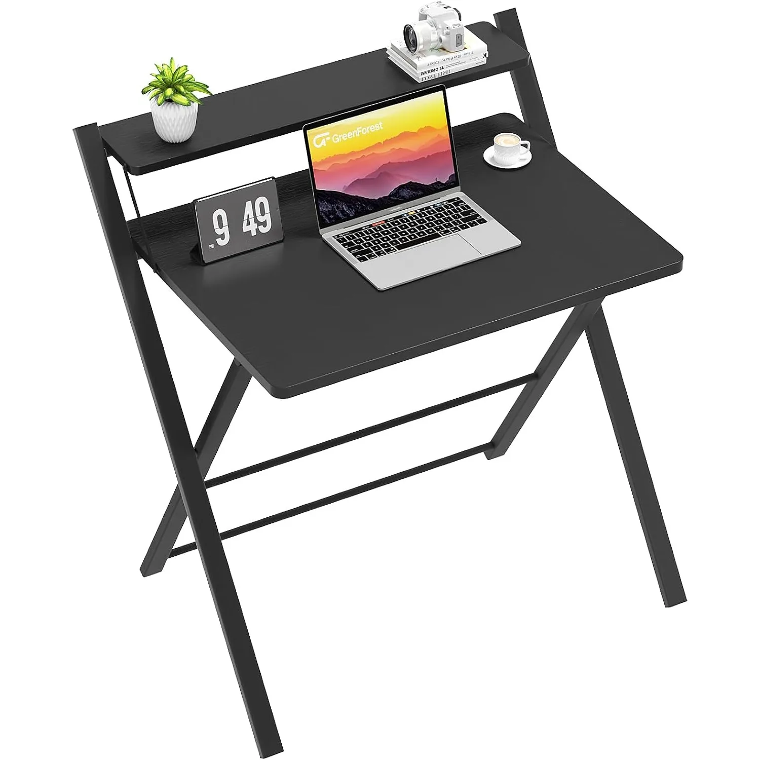 Space Saving Portable Laptop Study Foldable Table for Small Spaces, Black