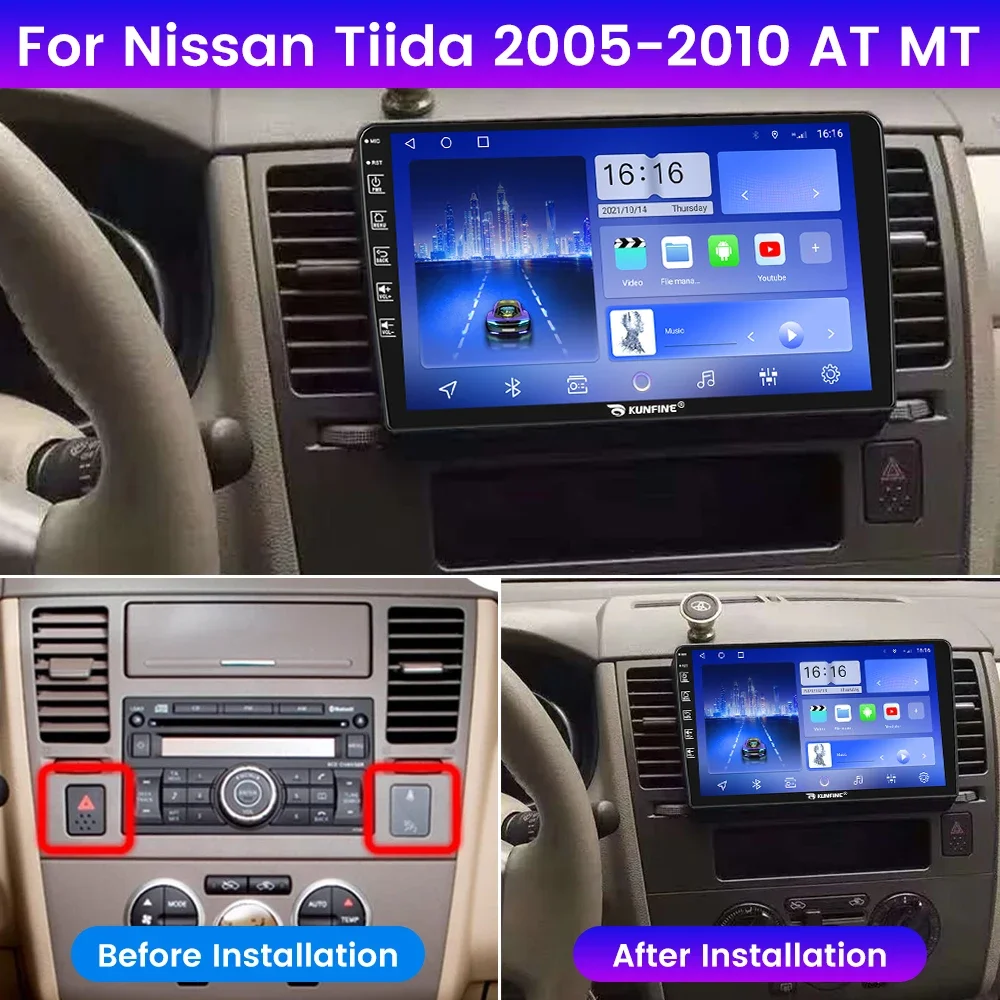 Android Car Radio For Nissan Tiida 2005-2010 Car Stereo 2Din Octa Core GPS Navigation Player IPS Screen Carplay Android Auto