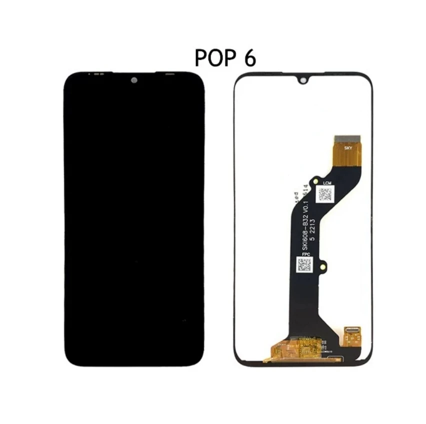 

Для Tecno Pop 6 BE7/Pop 6 Pro BE8/POP 6 Go BE6 ЖК-дисплей с цифровым преобразователем сенсорного экрана в сборе