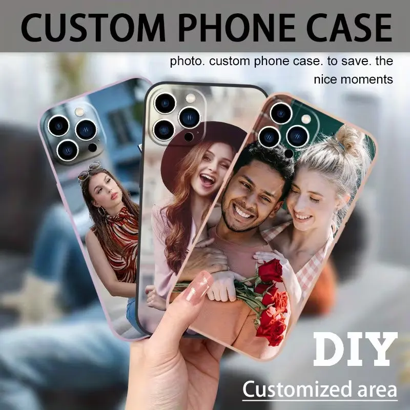 For iPhone 18 17 16 15 14 13 12 11 Pro Xs Max Mini Plus 16e 17e DIY Customized Couple Family Photo Phone Case Personalized Cover