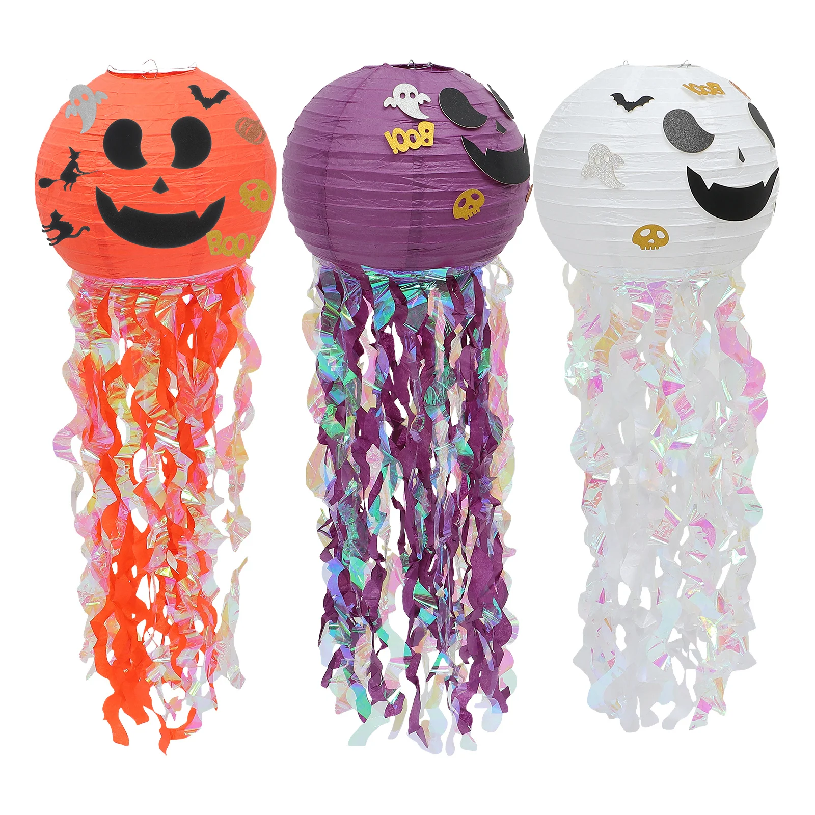 

3Pcs Halloween Pumpkin Lantern Hanging Decoration Scary Theme Porch Adornment Safe Cloth Home School Coffee Shop