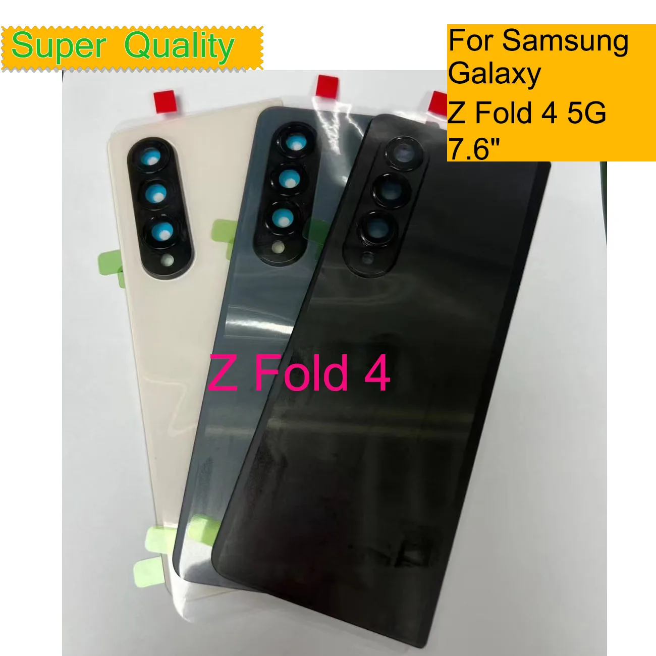 For Samsung Galaxy Z Fold 4 F936 Housing Back Cover Rear Case Battery Door Chassis Shell With Camera Lens