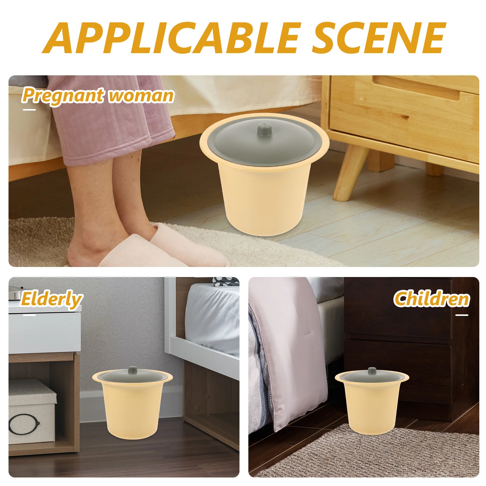 

Chamber Pot With Lid Portable Plastic Bedpan Reusable Urine Pot For Elderly Household Spittoon Travel Potty Urinal Toilet