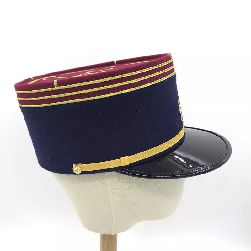 19th and Early 20th Centuries French Army Kepi Hat Cylindrical Hat American Civil War Flat Circular Top Cap Kappi Kappe