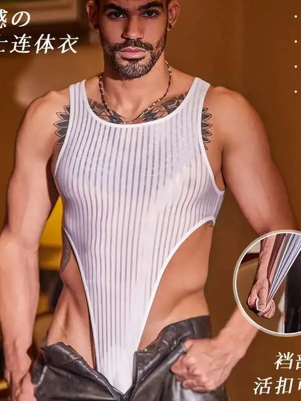 Sexy Bodysuits Sleeveless Tight Top Thin Body Shaping Sexy Visible Temptation Sports Life Strong Bodysuits Charming Elegant 1YUC