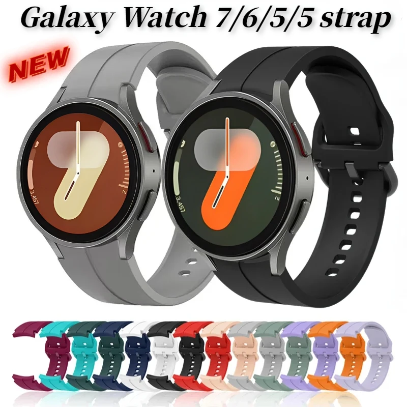 20mm silicone strap For Samsung Galaxy Watch 7/6/4/5 40mm 44mm Pro 45mm Sport bracelet Belt For Watch 6 Classic 47mm 43mm Correa