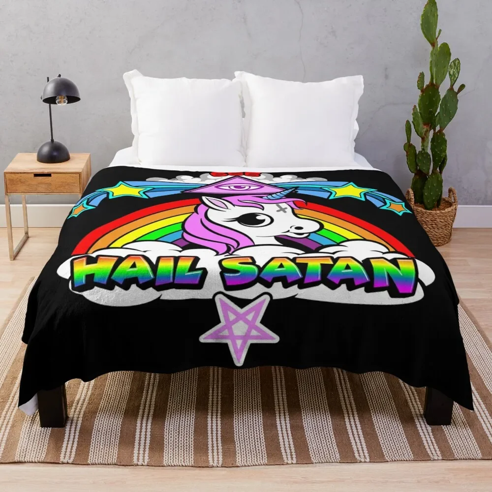 

HAIL SATAN Throw Blanket Warm Plush Fuzzy Blanket for Living Room
