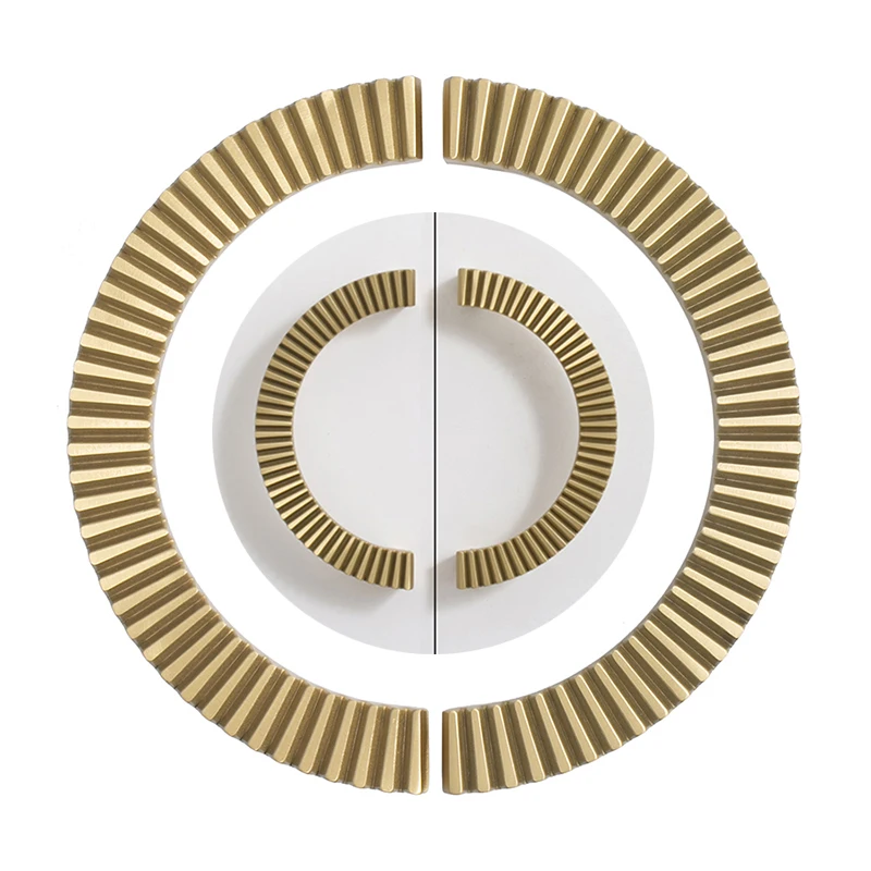 1Pair Solid Brass Semicircle Furniture Pulls Handles Drawer Pulls Cupboard Wardrobe Kitchen Closet Dresser TV Cabinet Pulls Ring