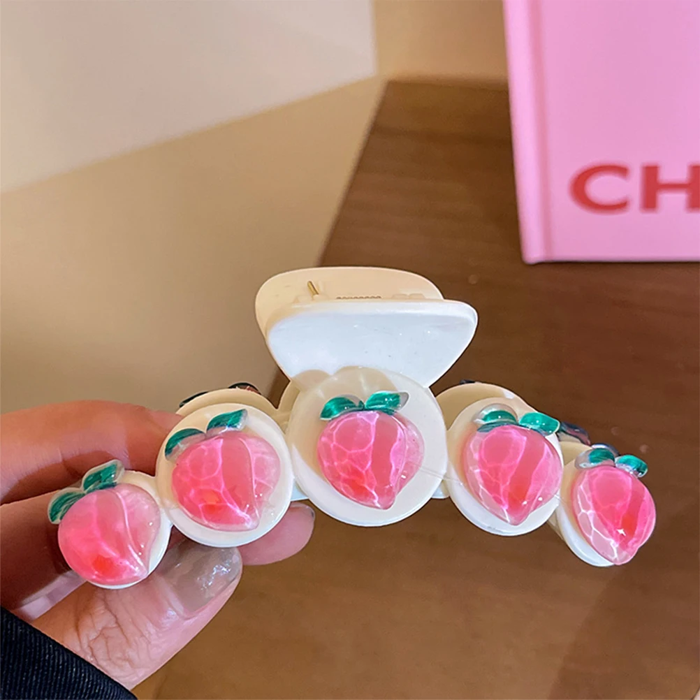 

3 pcs Peach Claw Clips Cute Small for Women Thick Mini Claw Clip Hair Accessories for Girls Fashionable Hair Styling Tool