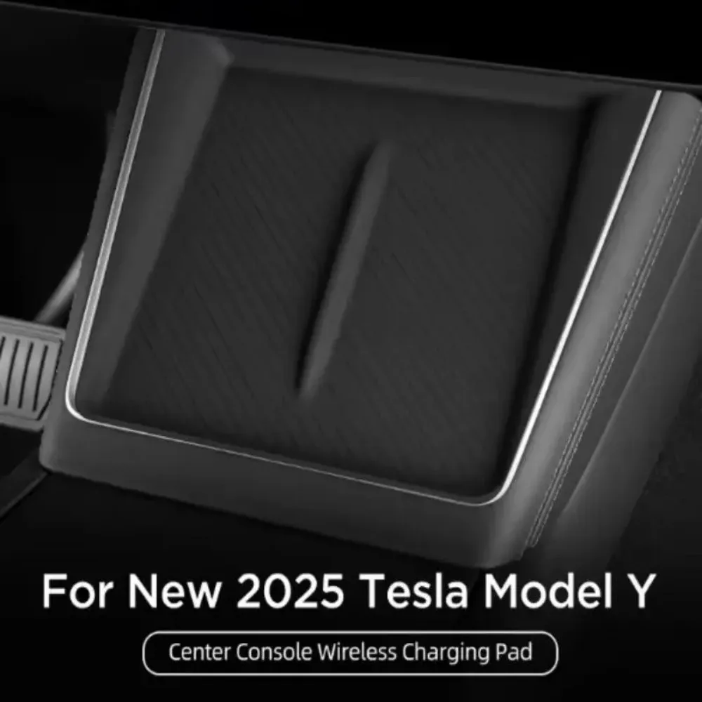 

Беспроводная зарядная панель для Tesla Model Y LAUNCH 2025 Juniper Plaid, зарядная станция для центральной консоли, коврик, силиконовый протектор, противоскользящий